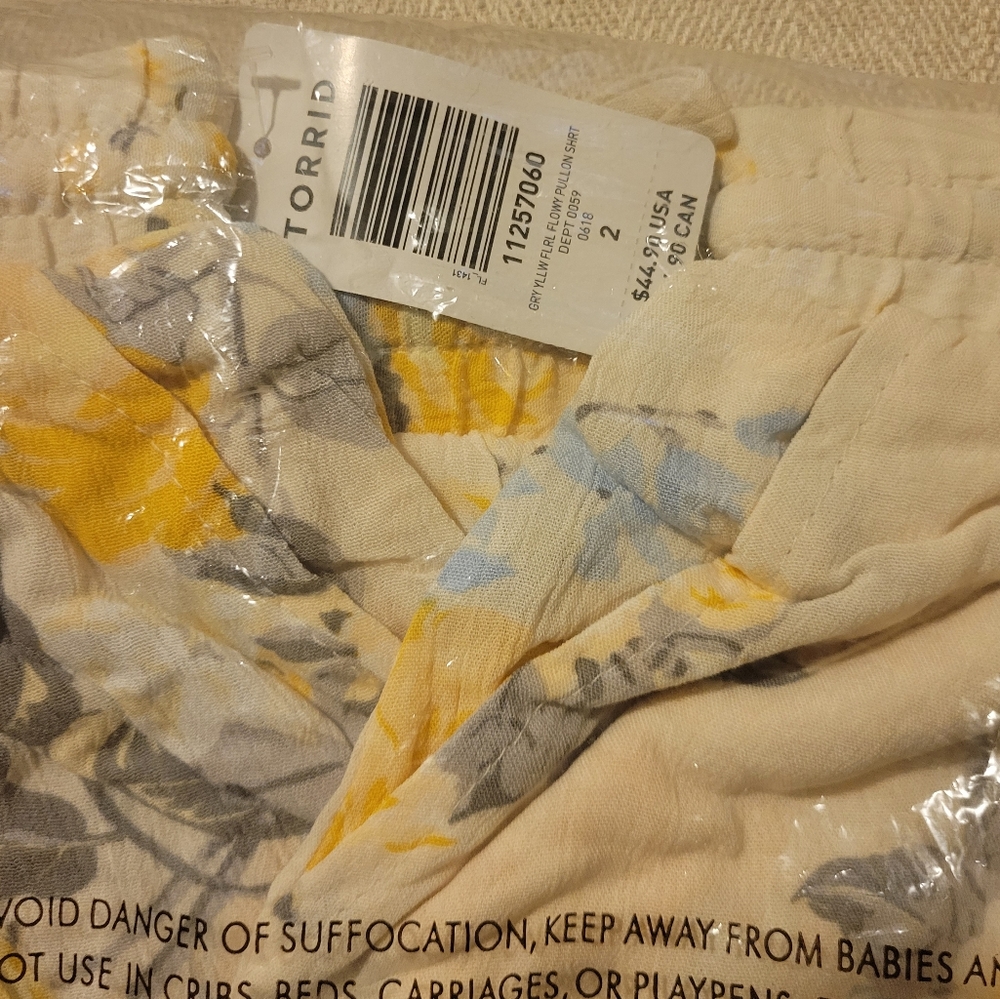 Torrid Yellow Floral Shorts